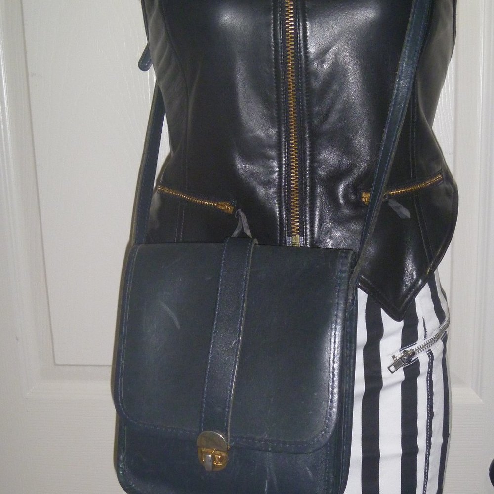 Vintage Michael Green Leather Crossbody Bag